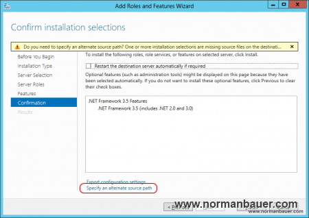 SharePoint 2013 Preparation Install .NET Framework 3.5 Features alternate source path