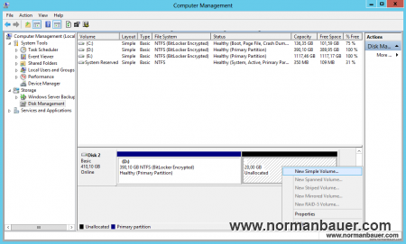 Disk Management - recreate volume