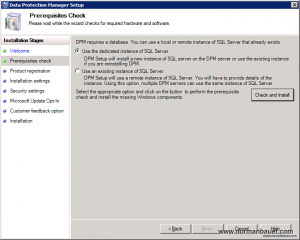 DPM2012SP1 Prerequisites check