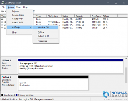 Windows 10 Disk Management Initialize Disk