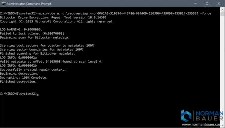 repair-bde E: D:\recover.img -rp 606276-310596-445786-695409-220396-429099-633017-233563 -force