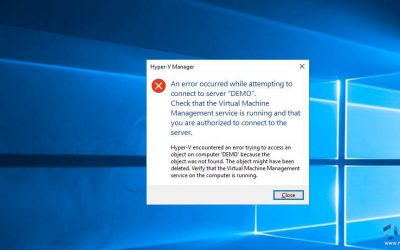 An error occurred while attempting to connect to a Hyper-V server