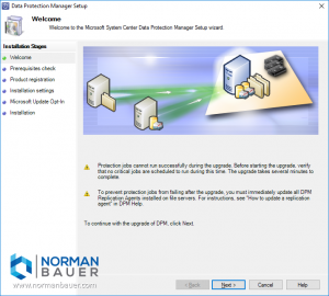 Install Data Protection Manager 1801 Welcome Screen