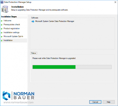 Installing Data Protection Manager 1801
