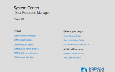 Update System Center Data Protection Manager 2016 to 1801
