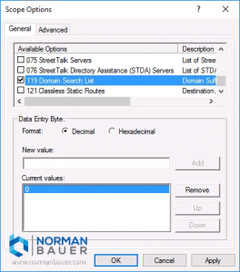Windows Dhcp Server Dhcp Option 119 Available